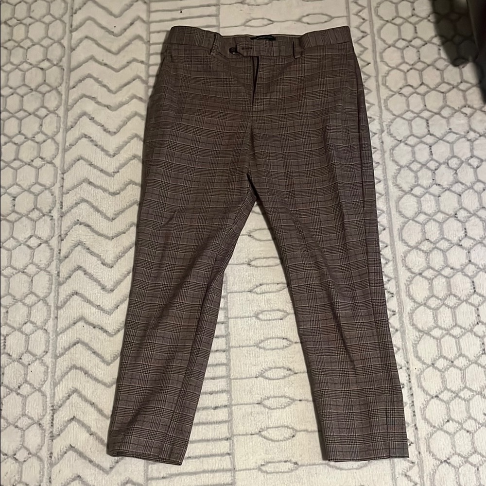 Men's Brown Plaid Pants